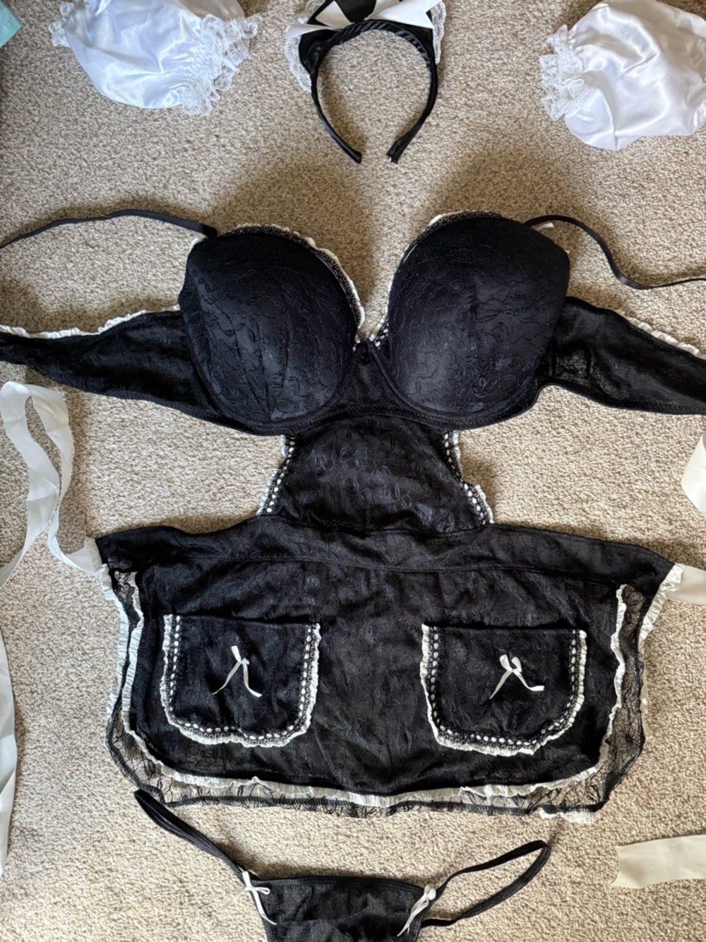 🏷️NWT Lace Maid Costume Black & White Set size 3x - Picture 3 of 7